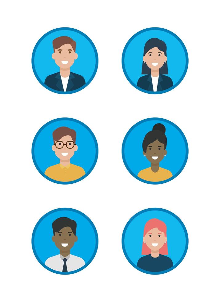 Set of people avatars vector