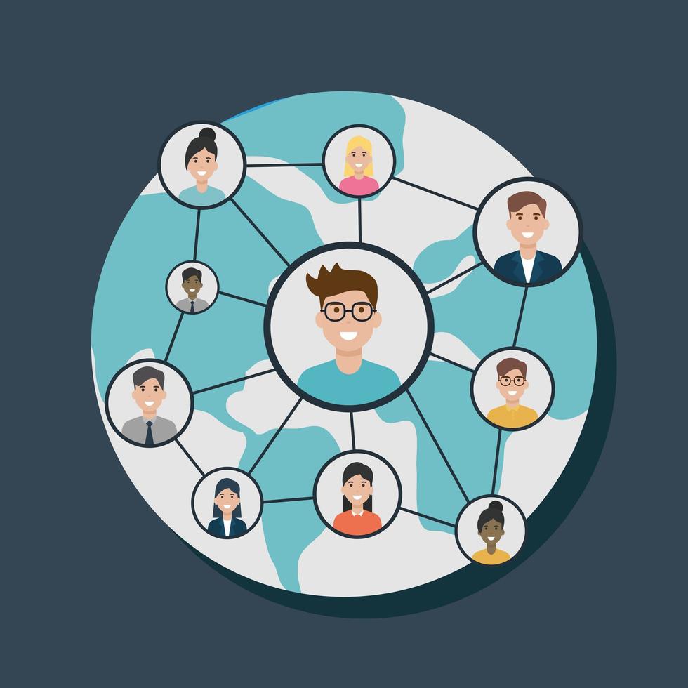 social network media flat design vector