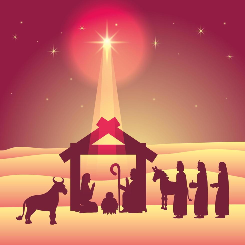Epiphany of Jesus scene vector