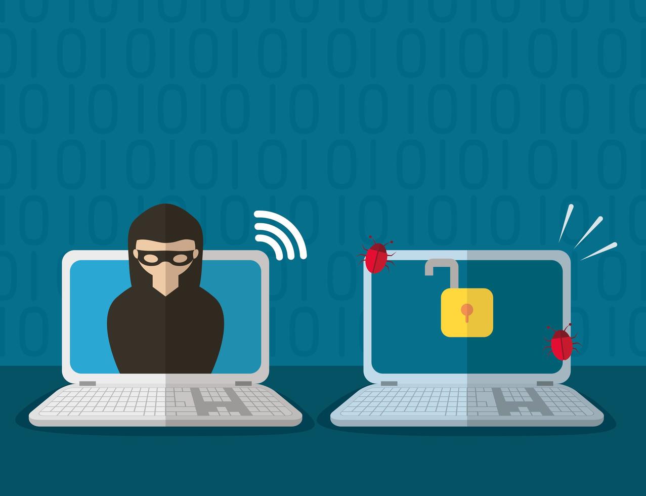 tecnología internet seguridad diseño plano vector