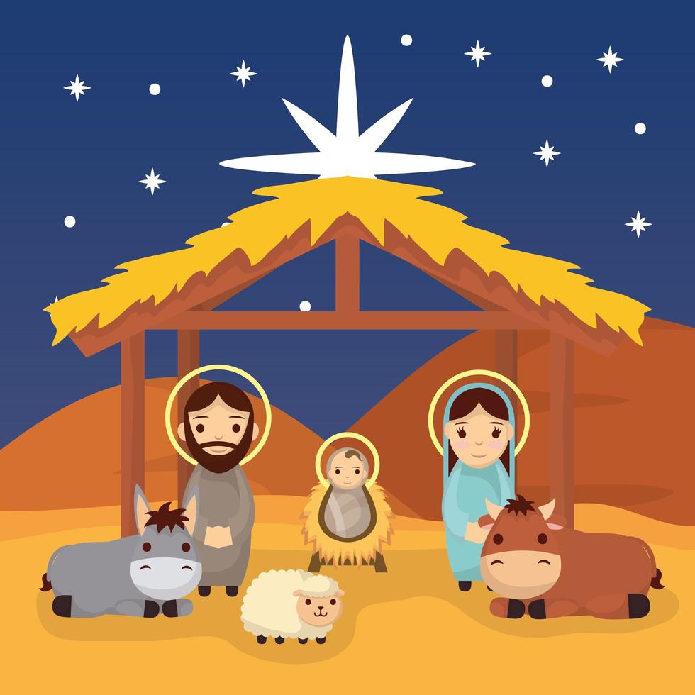 Epiphany of Jesus scene vector