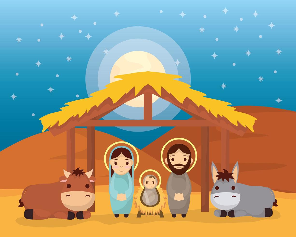 Epiphany of Jesus scene vector