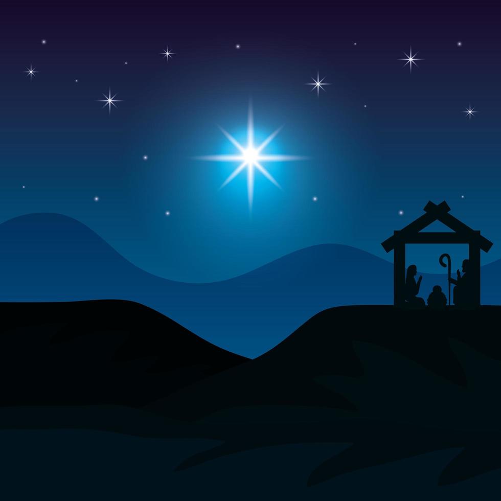 Epiphany of Jesus, sacred family in a manger vector