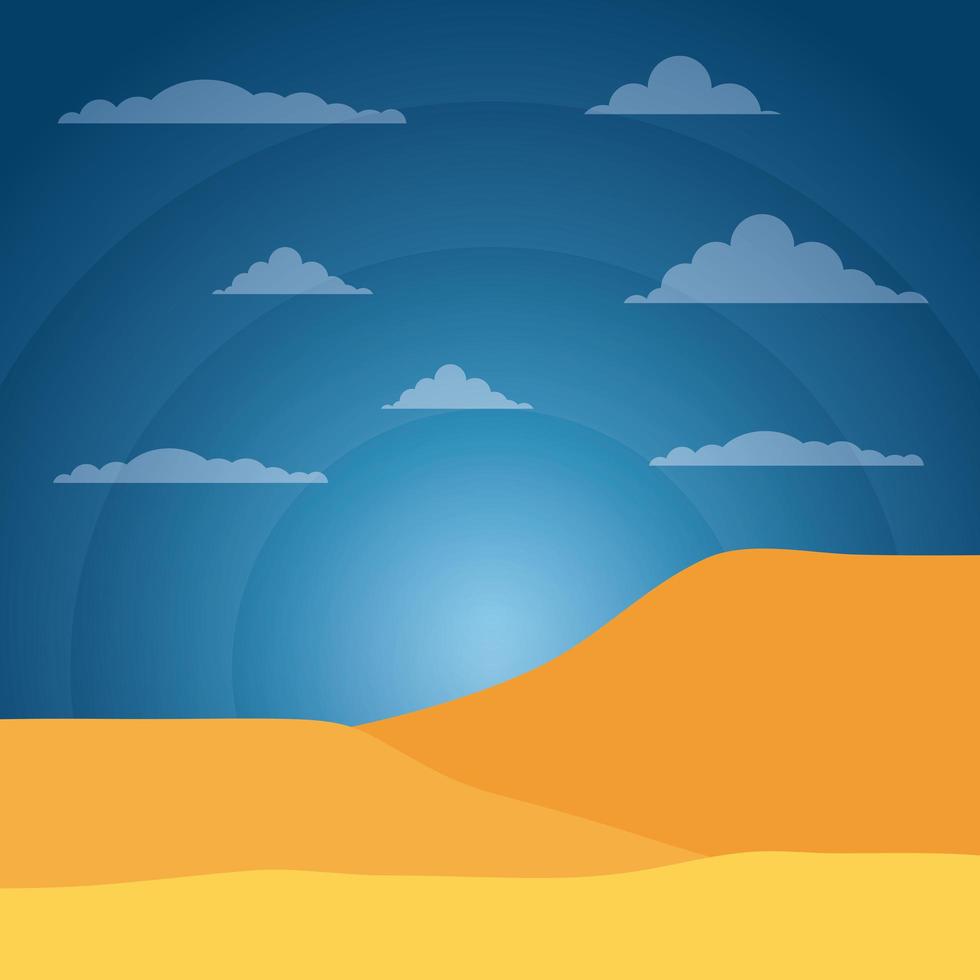 Desert landscape day vector