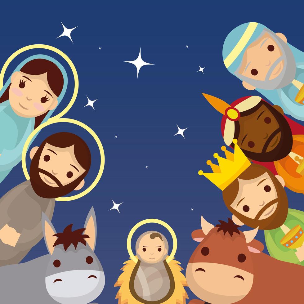 Epiphany of Jesus scene vector