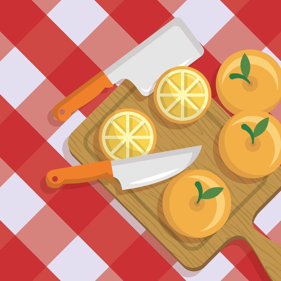 Food preparation table top view vector