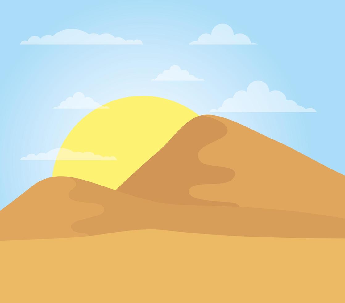 Desert landscape day vector