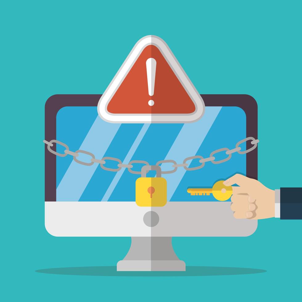 technology internet security flat design vector