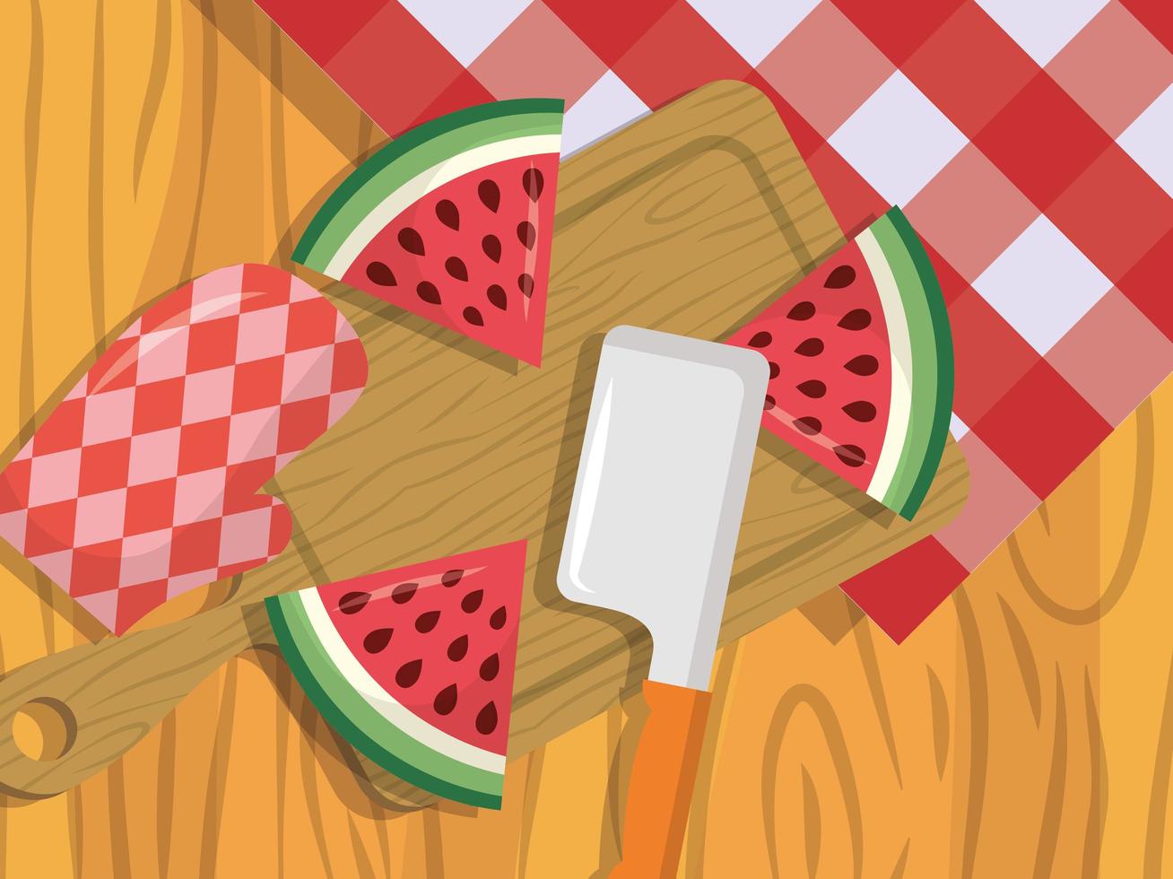 Food preparation table top view vector