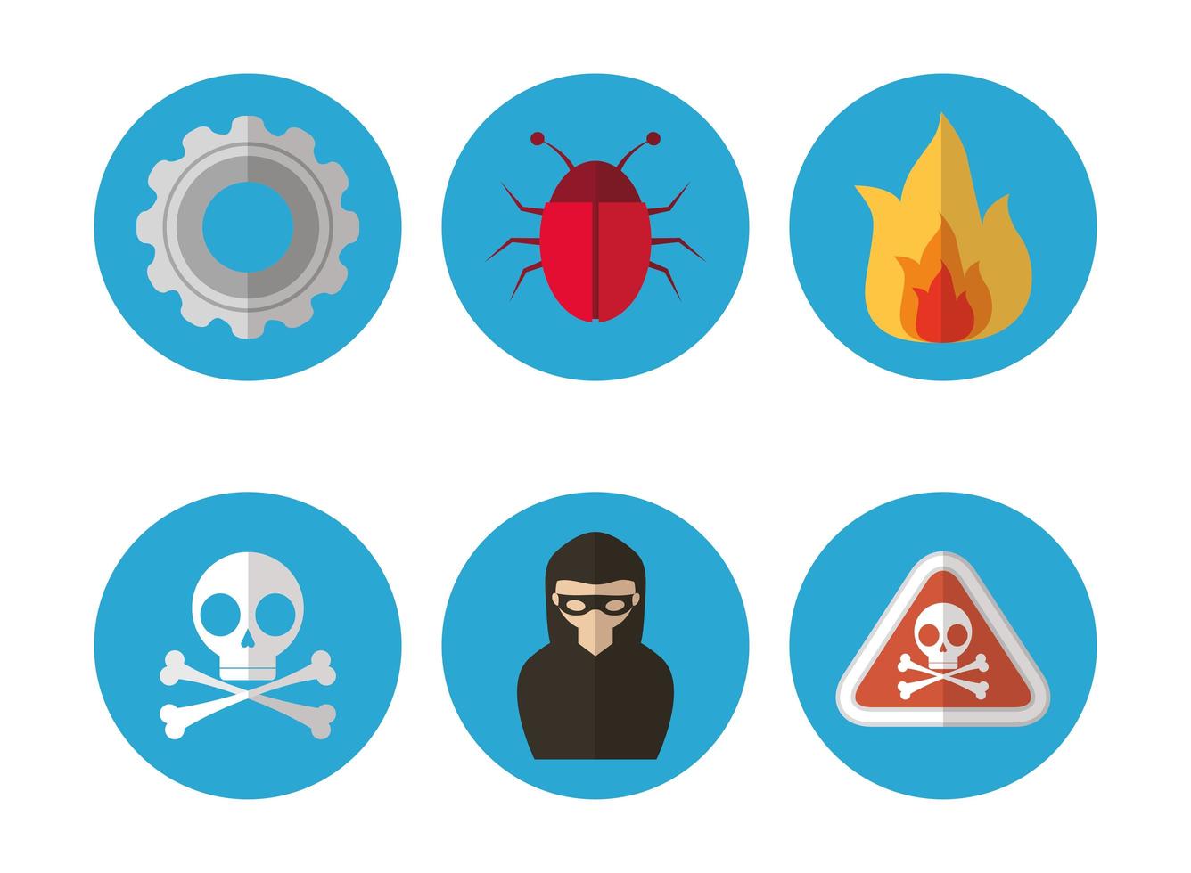 Computer and internet security icon set vector
