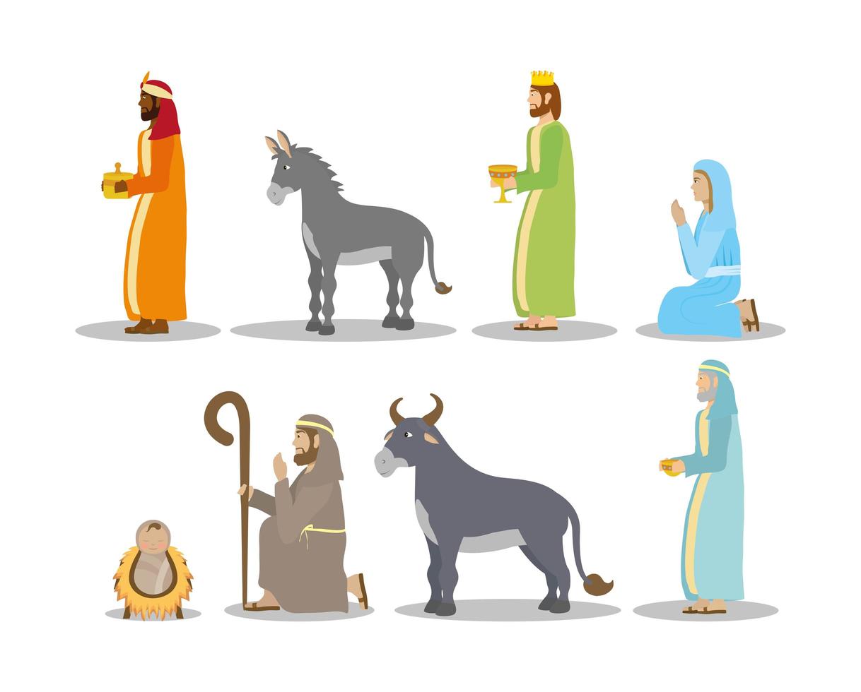 Epiphany of Jesus icon set vector