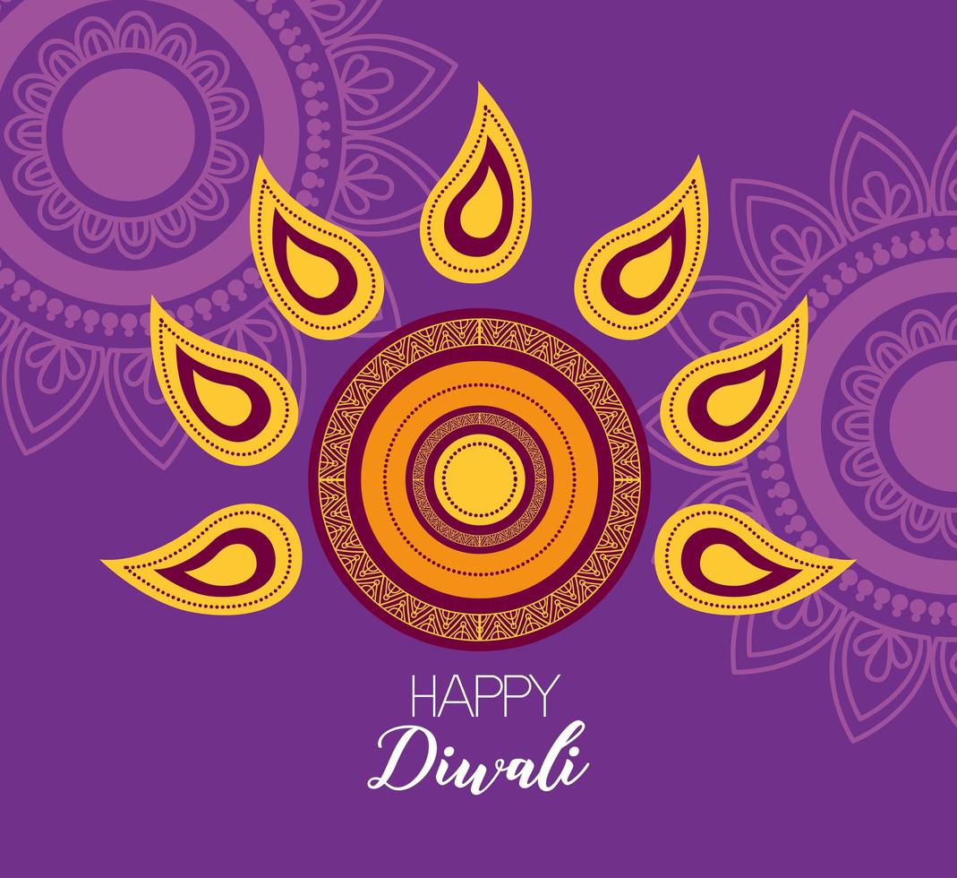 cartel del festival de diwali feliz diseño plano vector