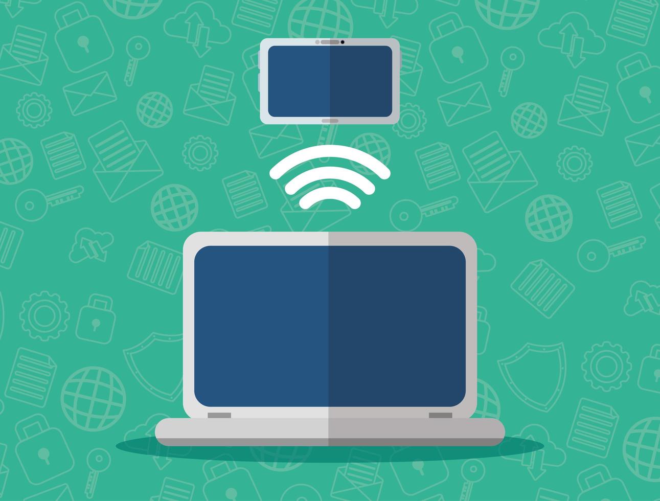 Technology internet connection and data transfer vector
