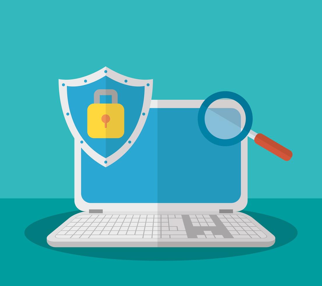 technology internet security flat design vector