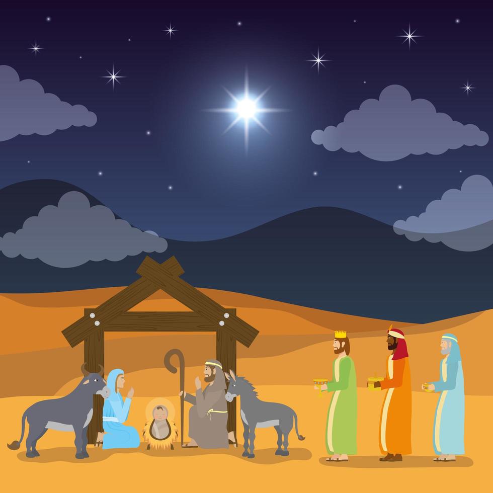 Epiphany of Jesus scene vector