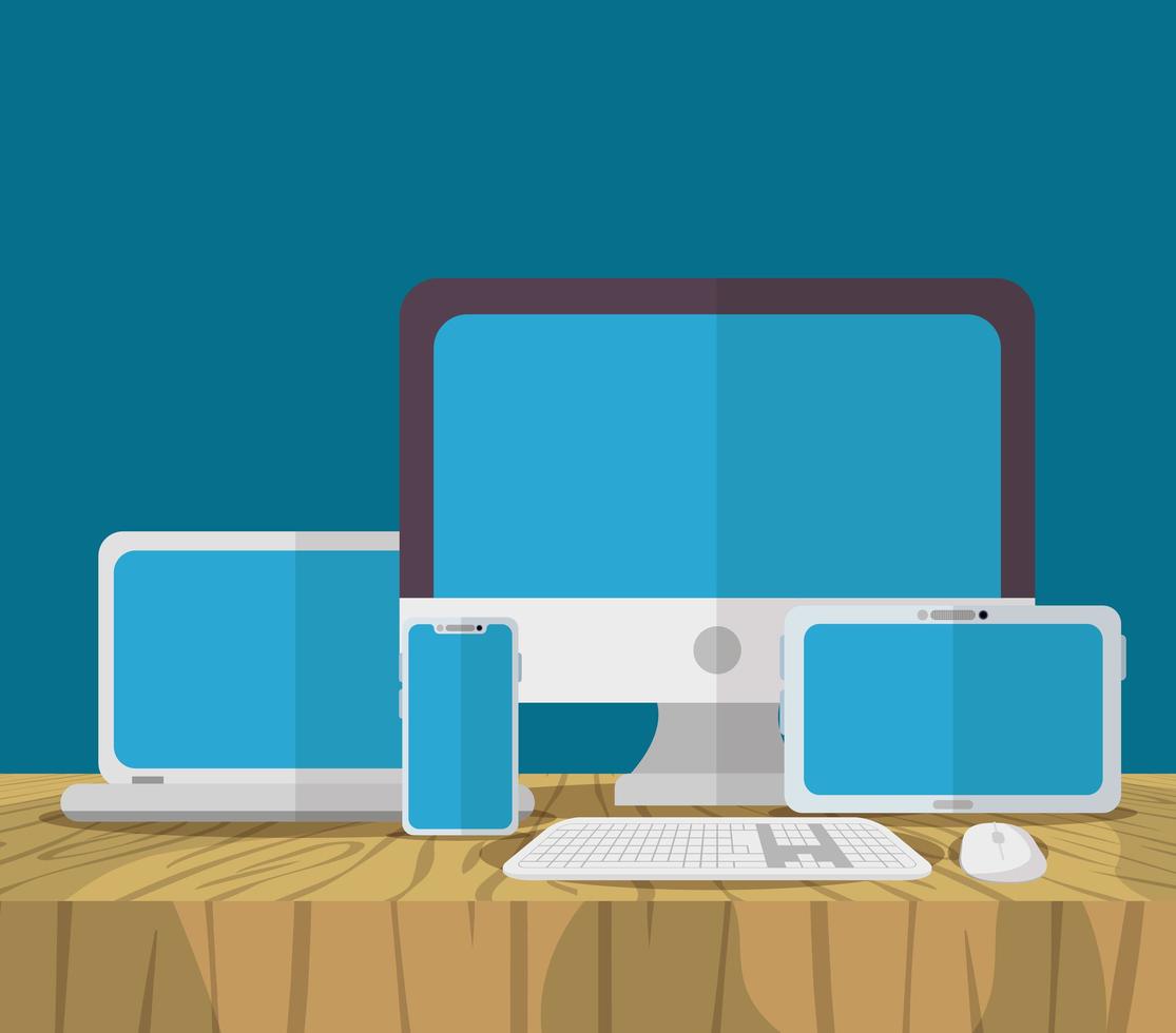 Cute device set vector