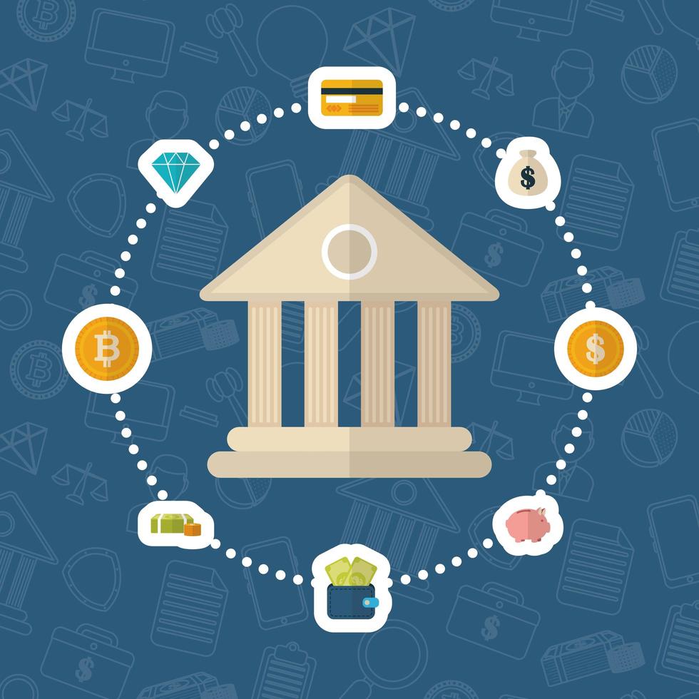 cryptocurrency and dollar finance icons design vector