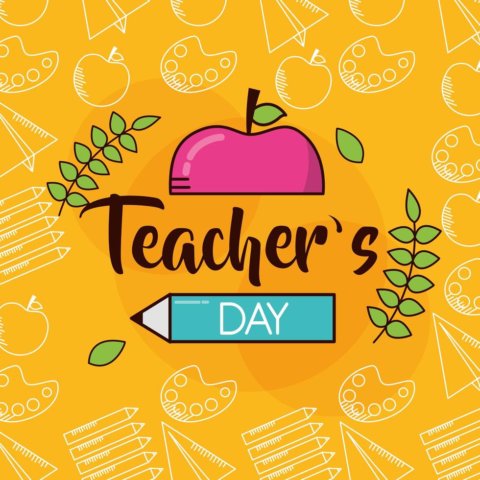 Happy teacher's day celebration design vector