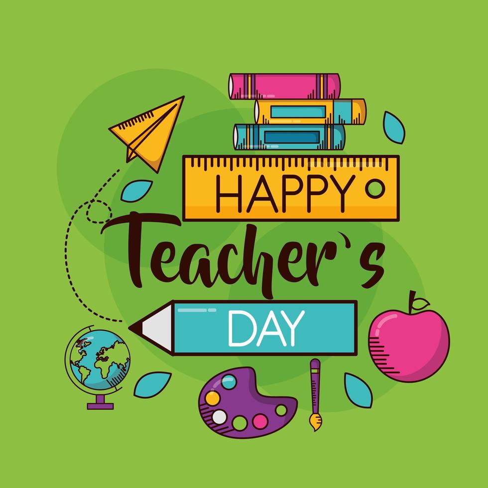 Happy teacher's day celebration design vector