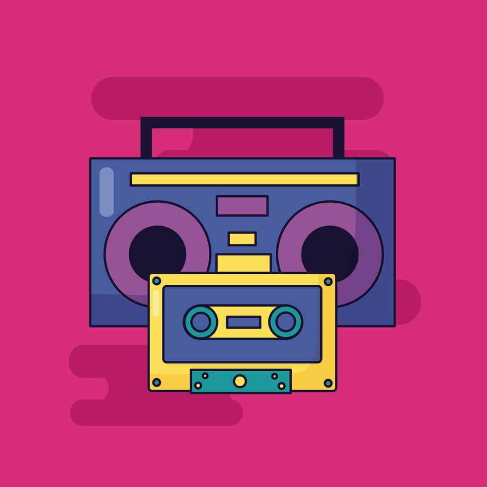 Cute music design with pop icons vector