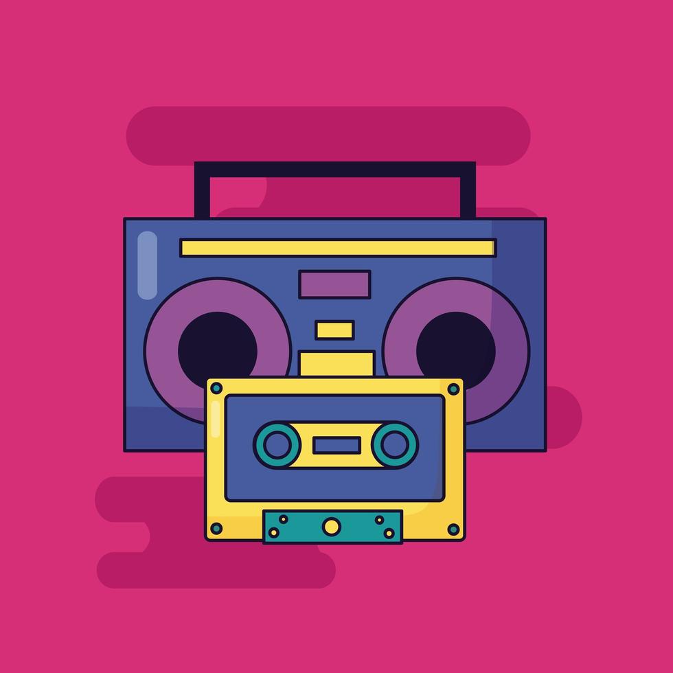 lindo diseño de música con iconos pop vector