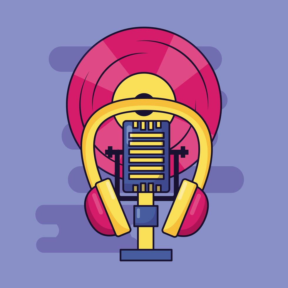 lindo diseño de festival de música con iconos pop vector