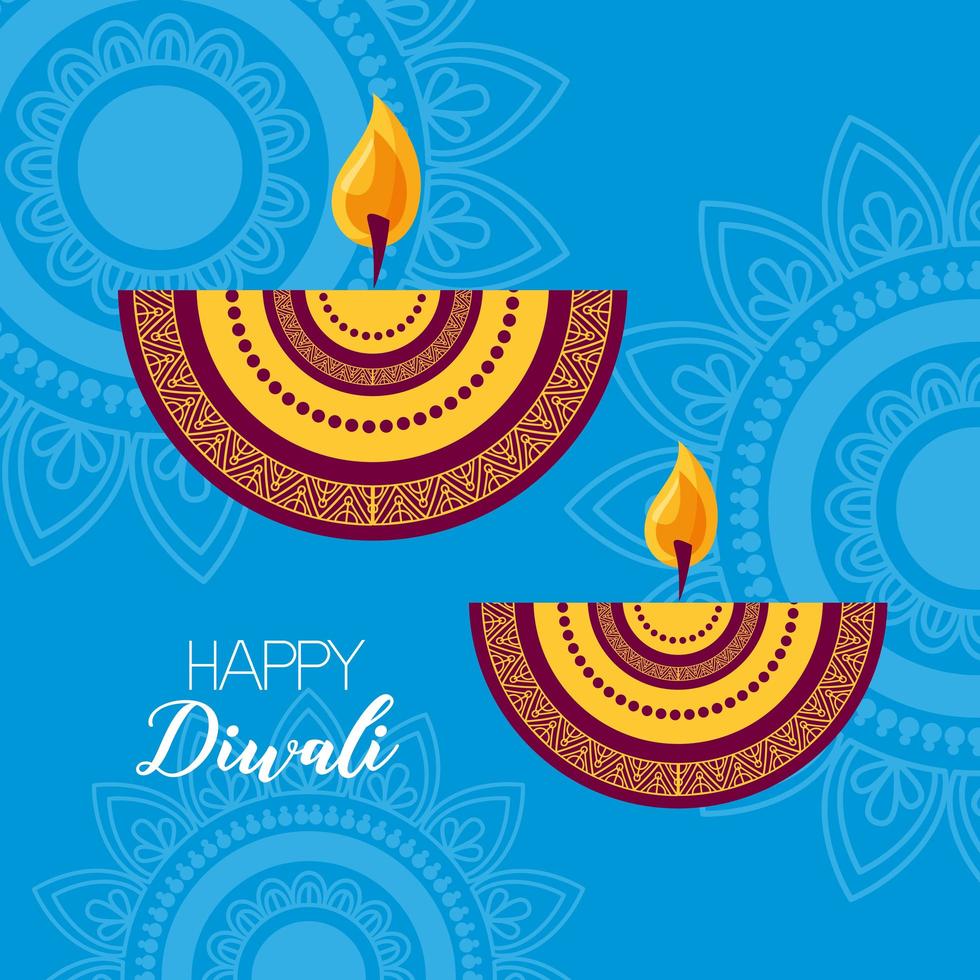 happy diwali festival poster flat design vector