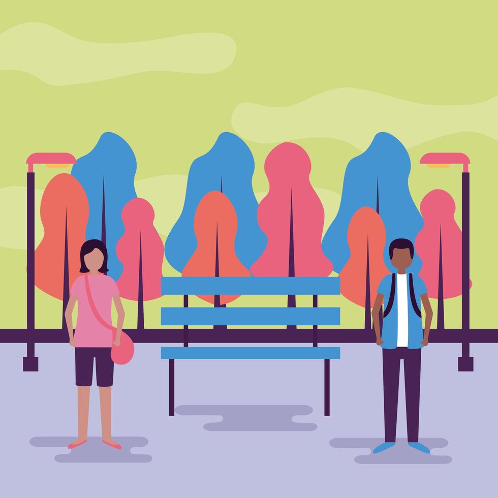 People doing outdoors activities vector