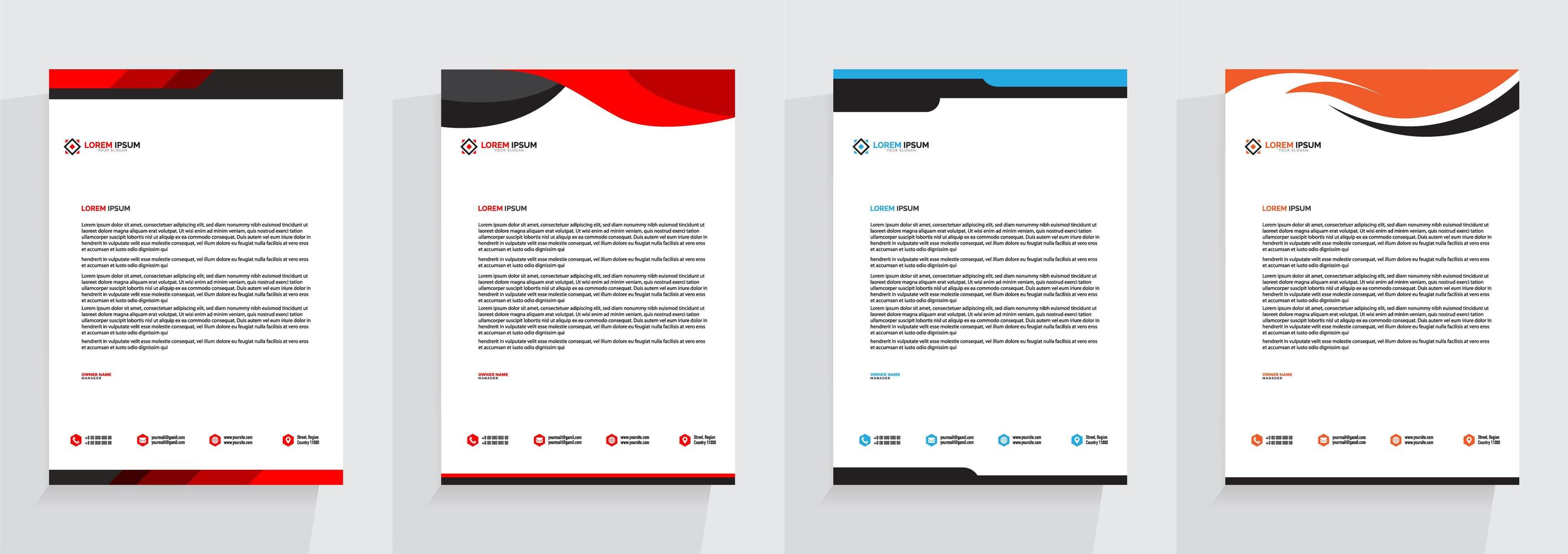 Professional Letterhead Template Set vector