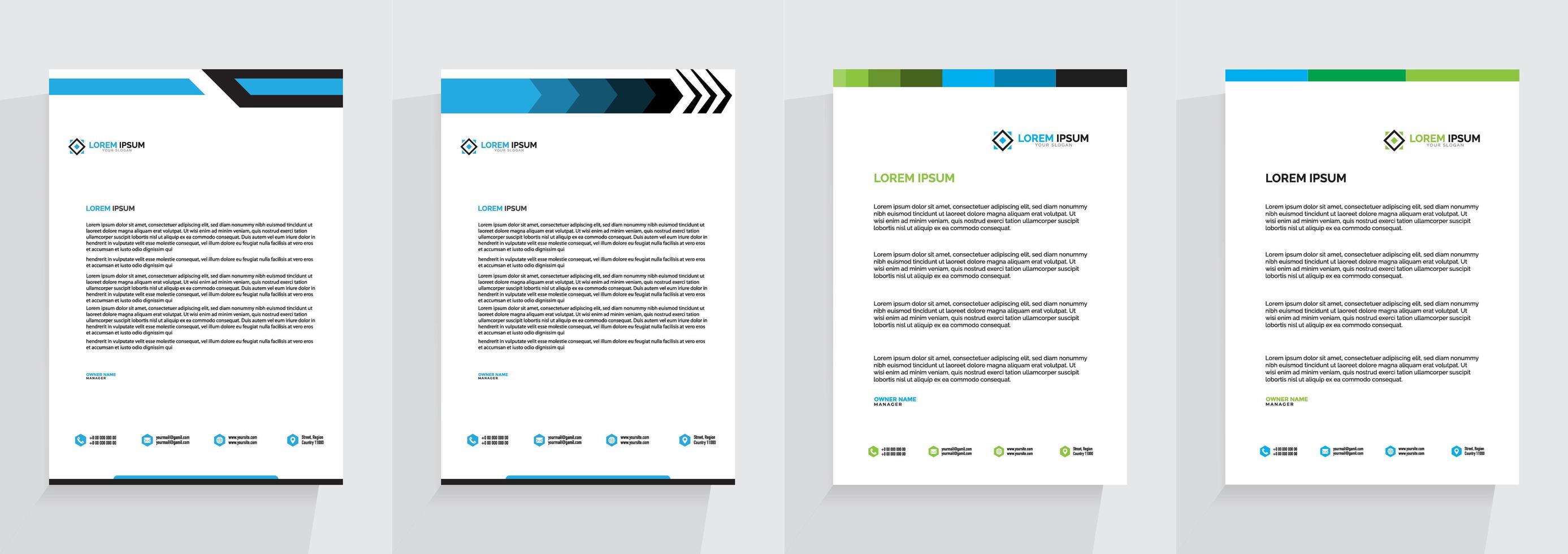 Professional Letterhead Template Set vector