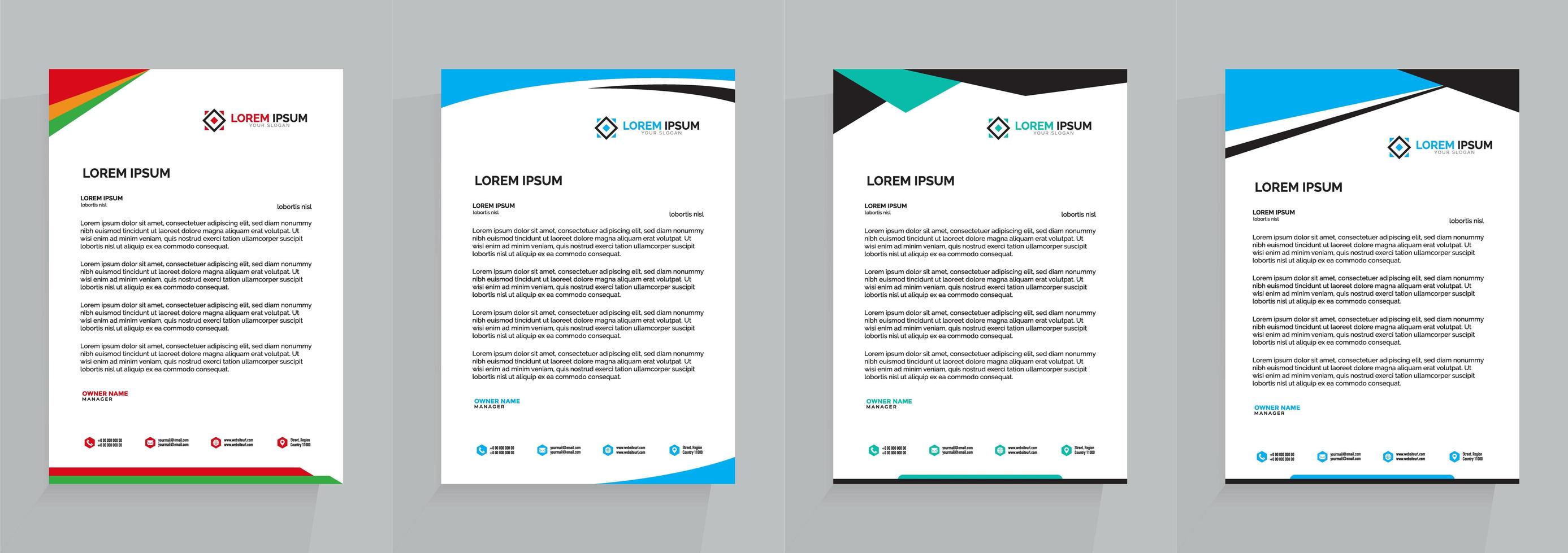 Professional Letterhead Template Set vector