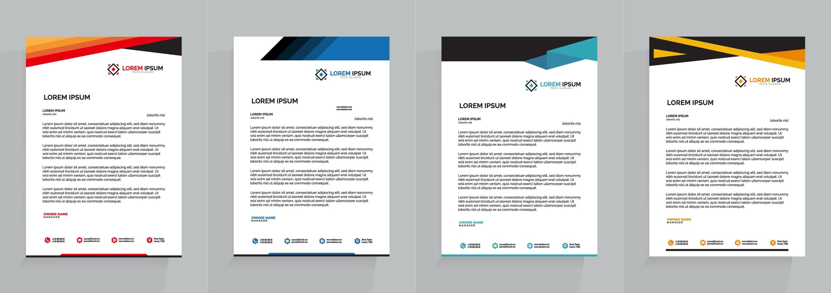 Professional Letterhead Template Set vector