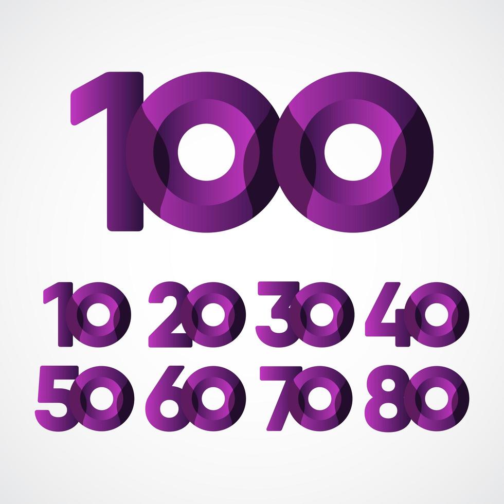 100 Years Anniversary Celebrations Purple Vector Template Design Illustration