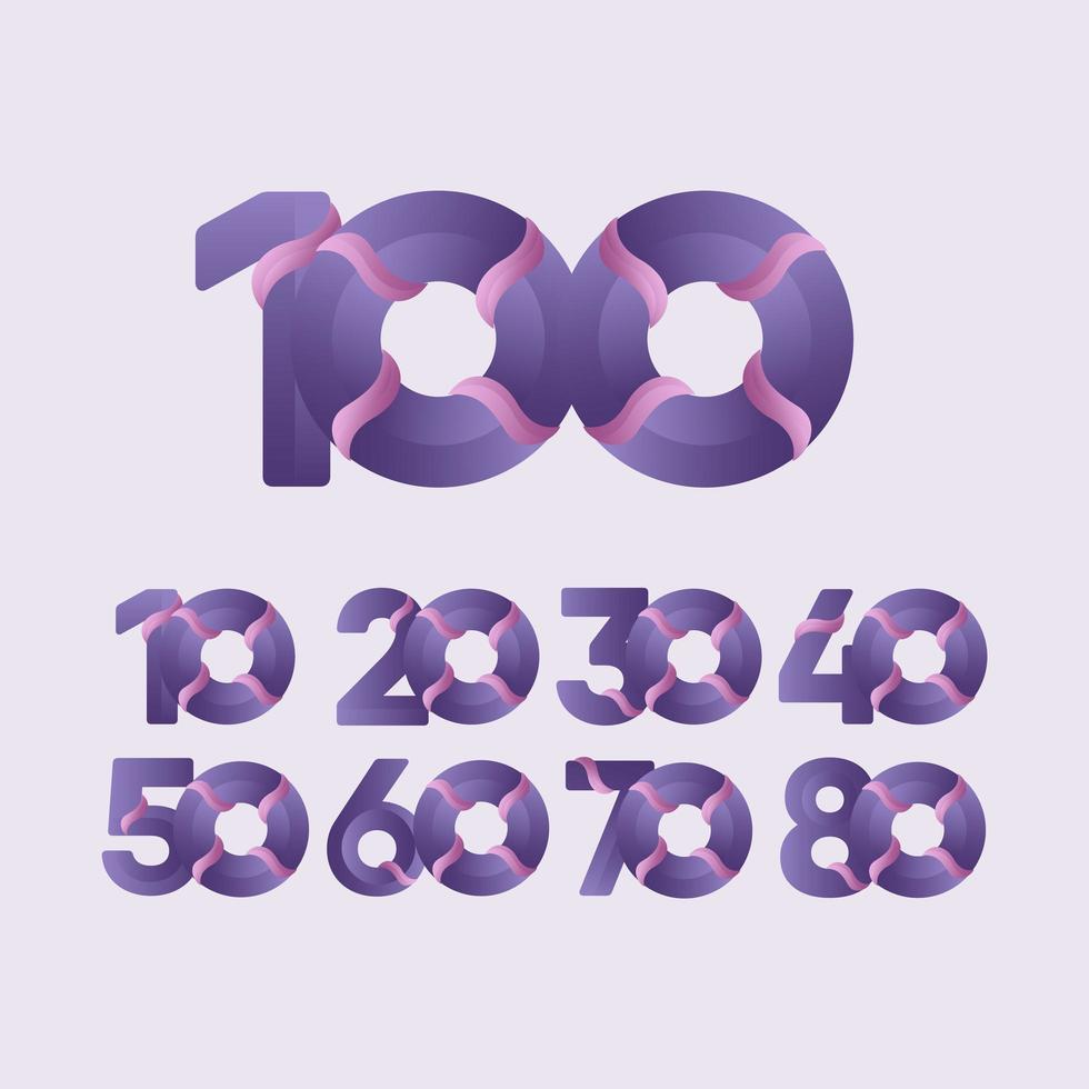 100 Years Anniversary Celebrations Vector Template Design Illustration