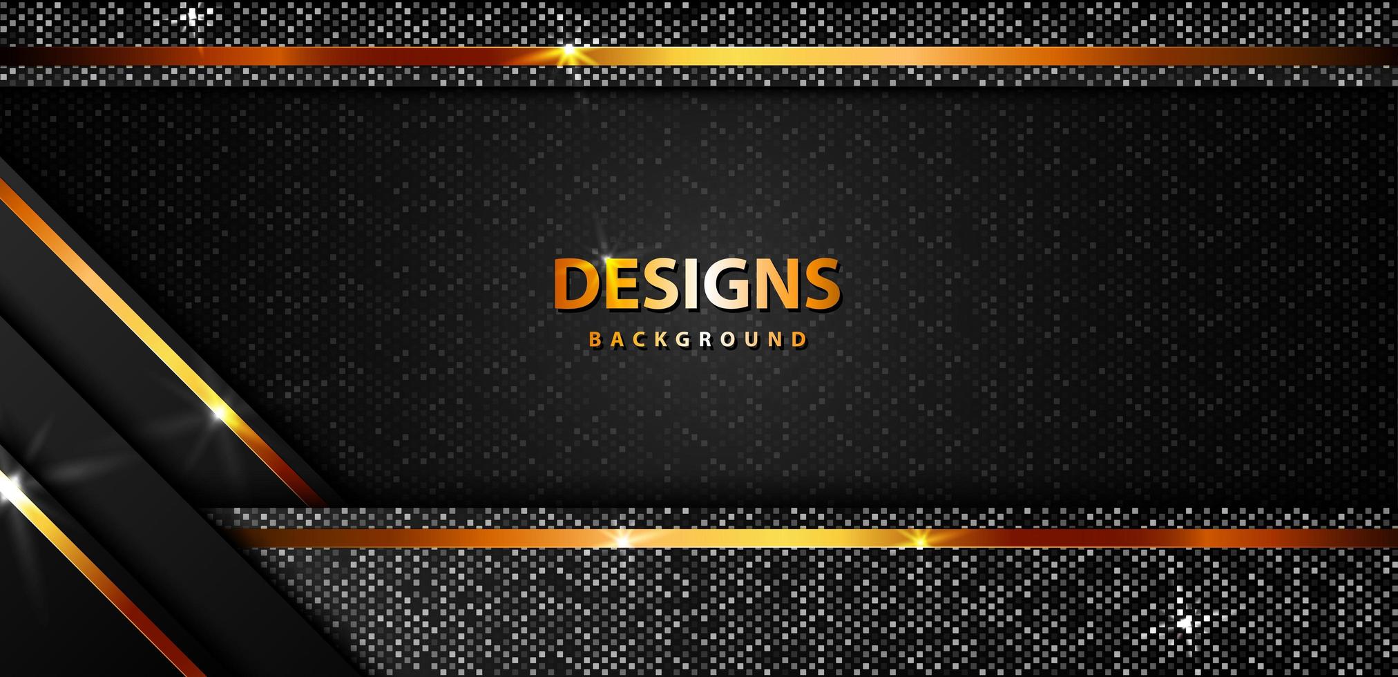 Banner dorado de lujo moderno con brillo. vector