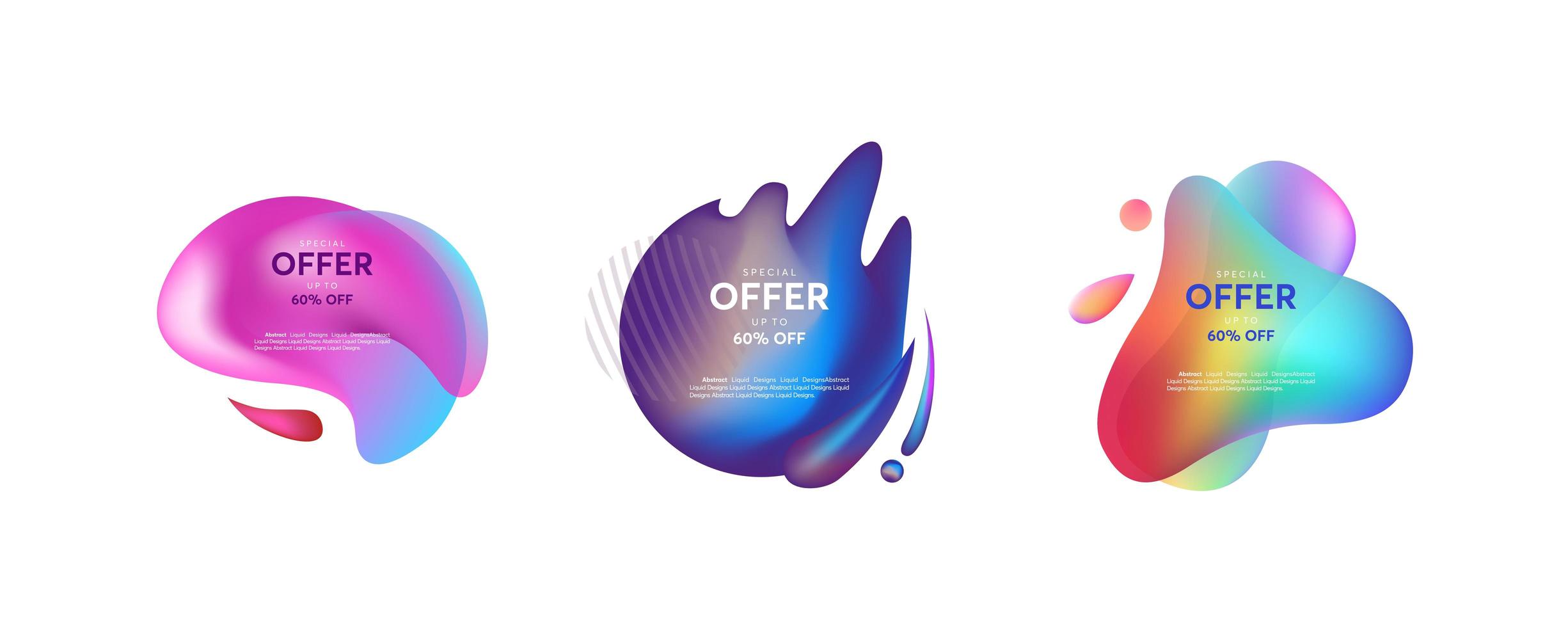 Set of Abstract liquid shapes vector