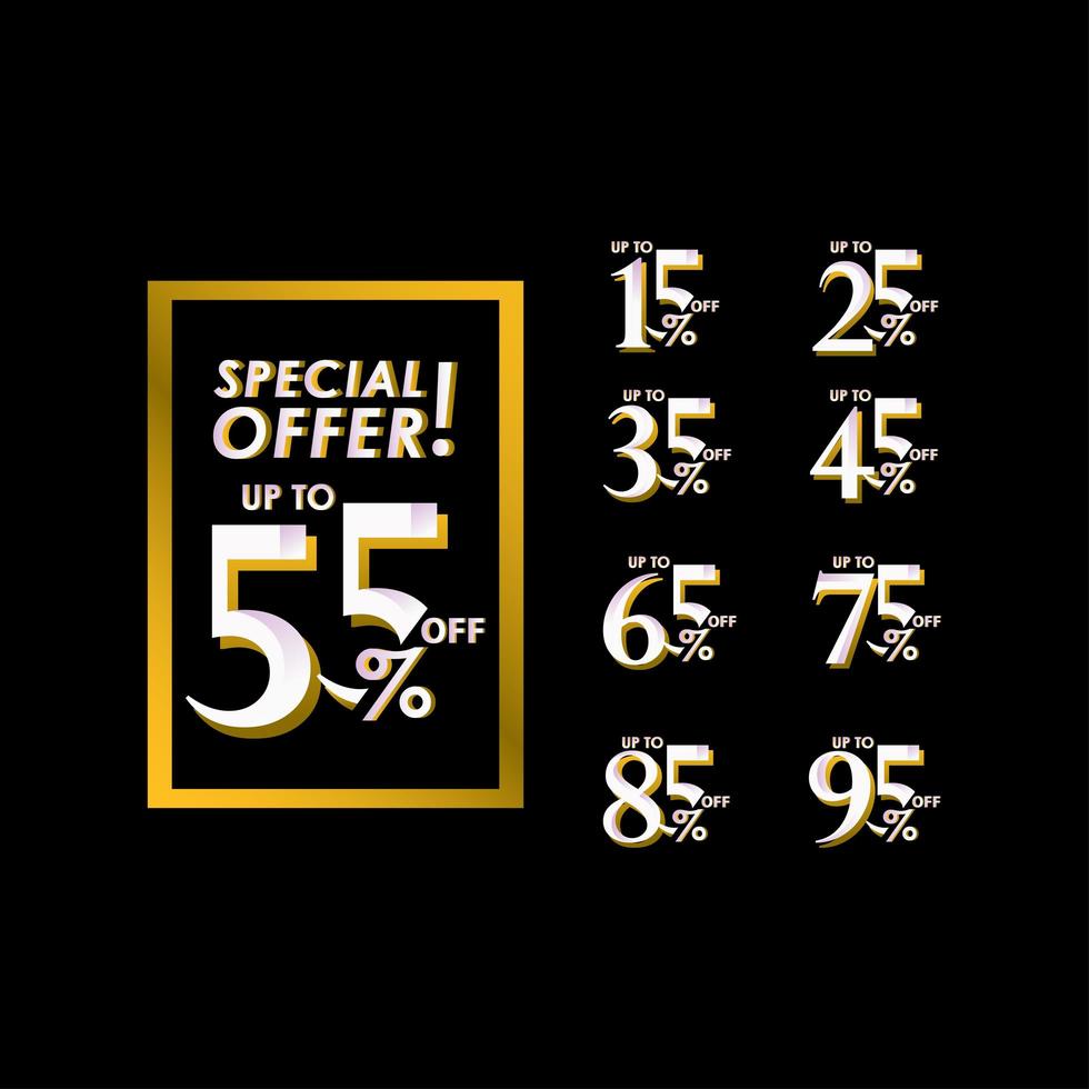 Discount Special Offer up to 55 Percent Label Vector Template Design Illustration