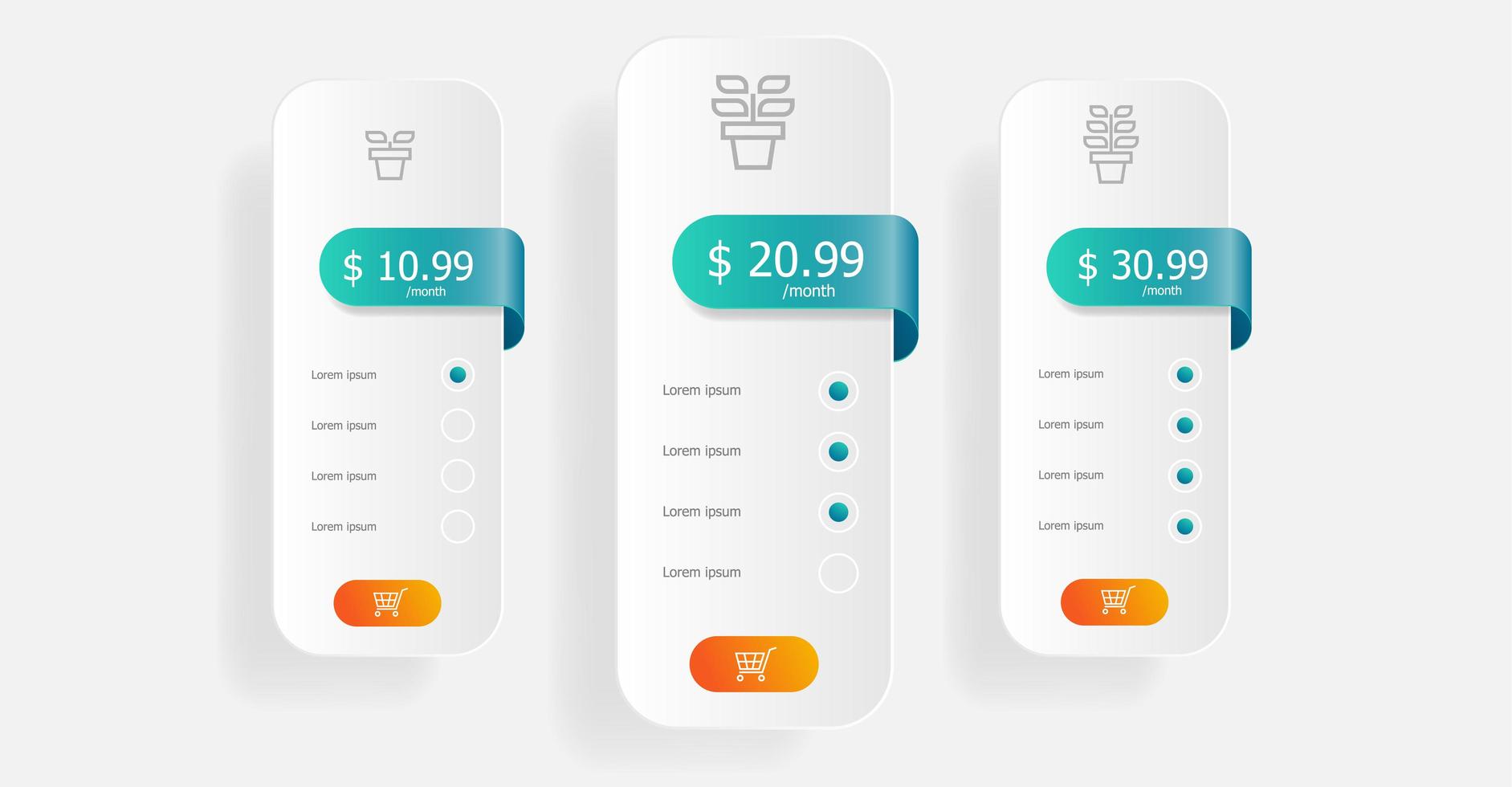 price table template vector illustration