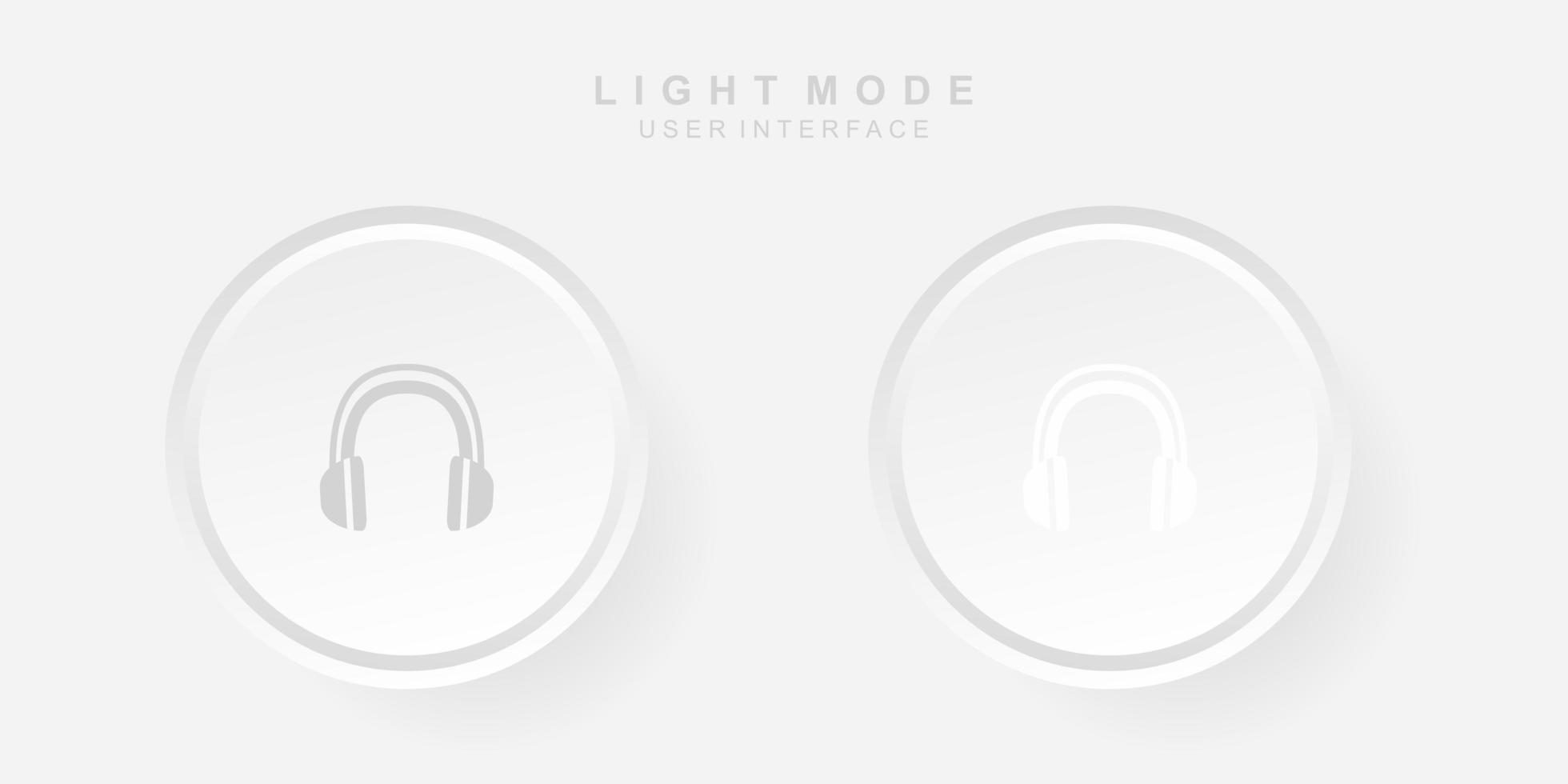 Simple Creative Headset User Interface in Neumorphism Design. Simple modern and minimalist. vector