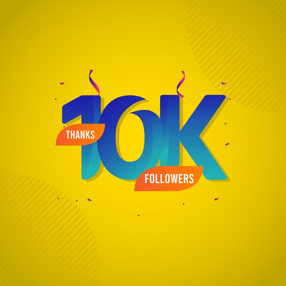 gracias 10 k seguidores vector plantilla diseño ilustración