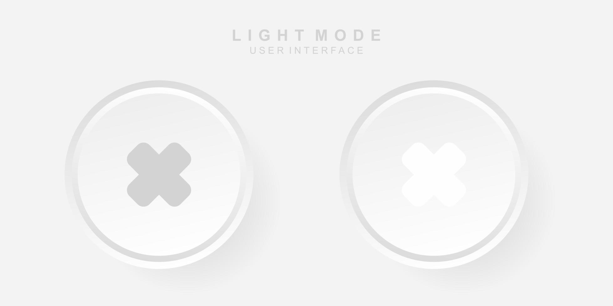 Simple Creative Cross User Interface in Neumorphism Design. Simple modern and minimalist. vector