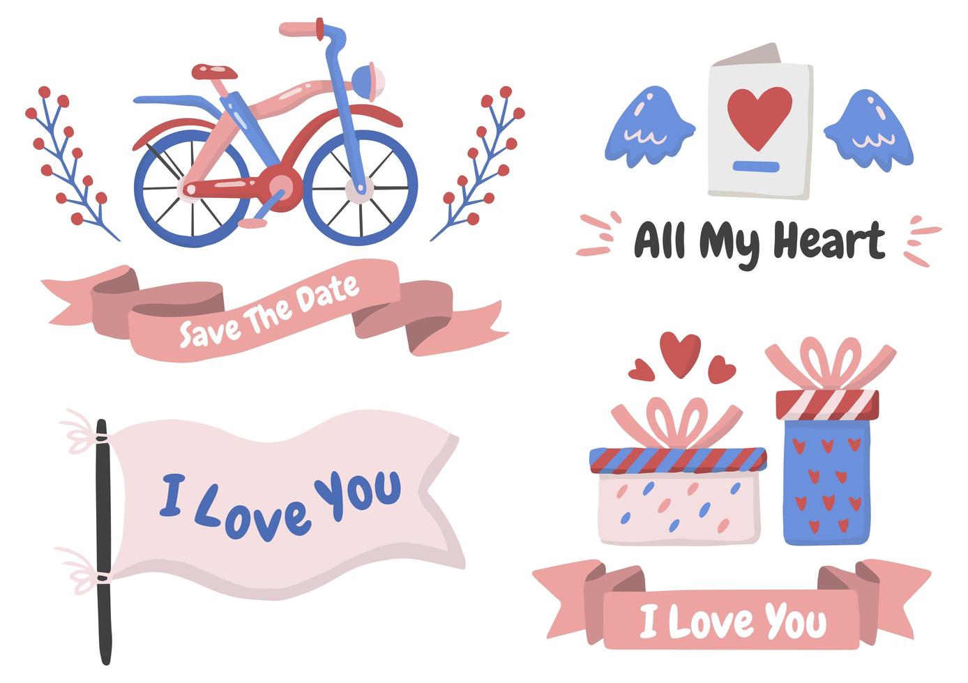 Valentine label Vector Logo set