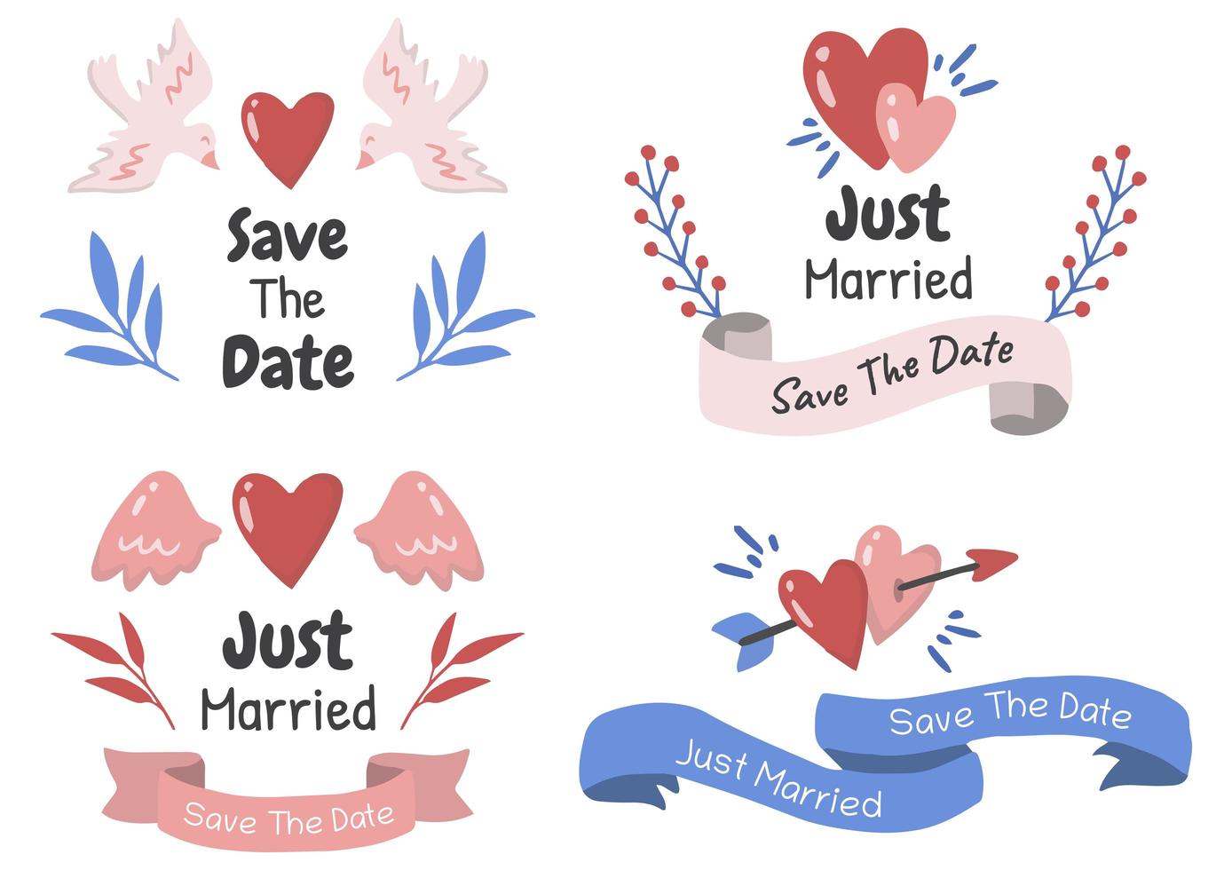 Valentine label Vector Logo set