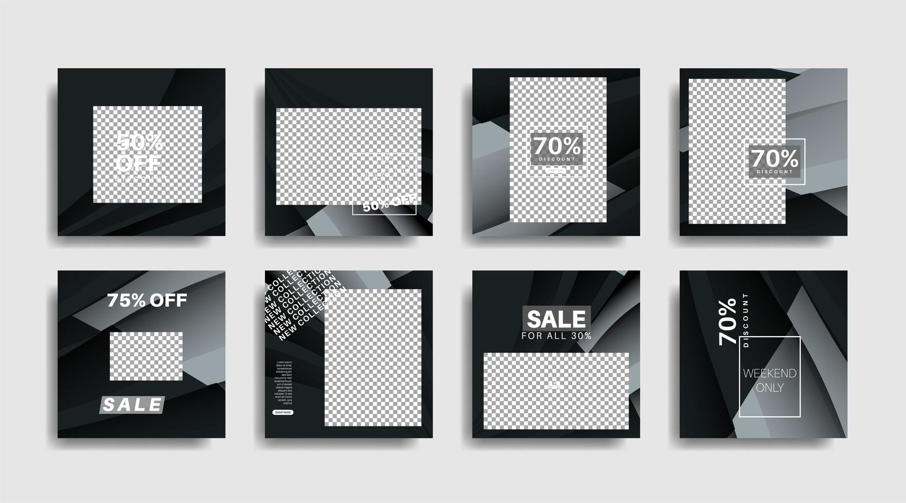 Modern square edited promotional banners for social media posts. vector design illustration