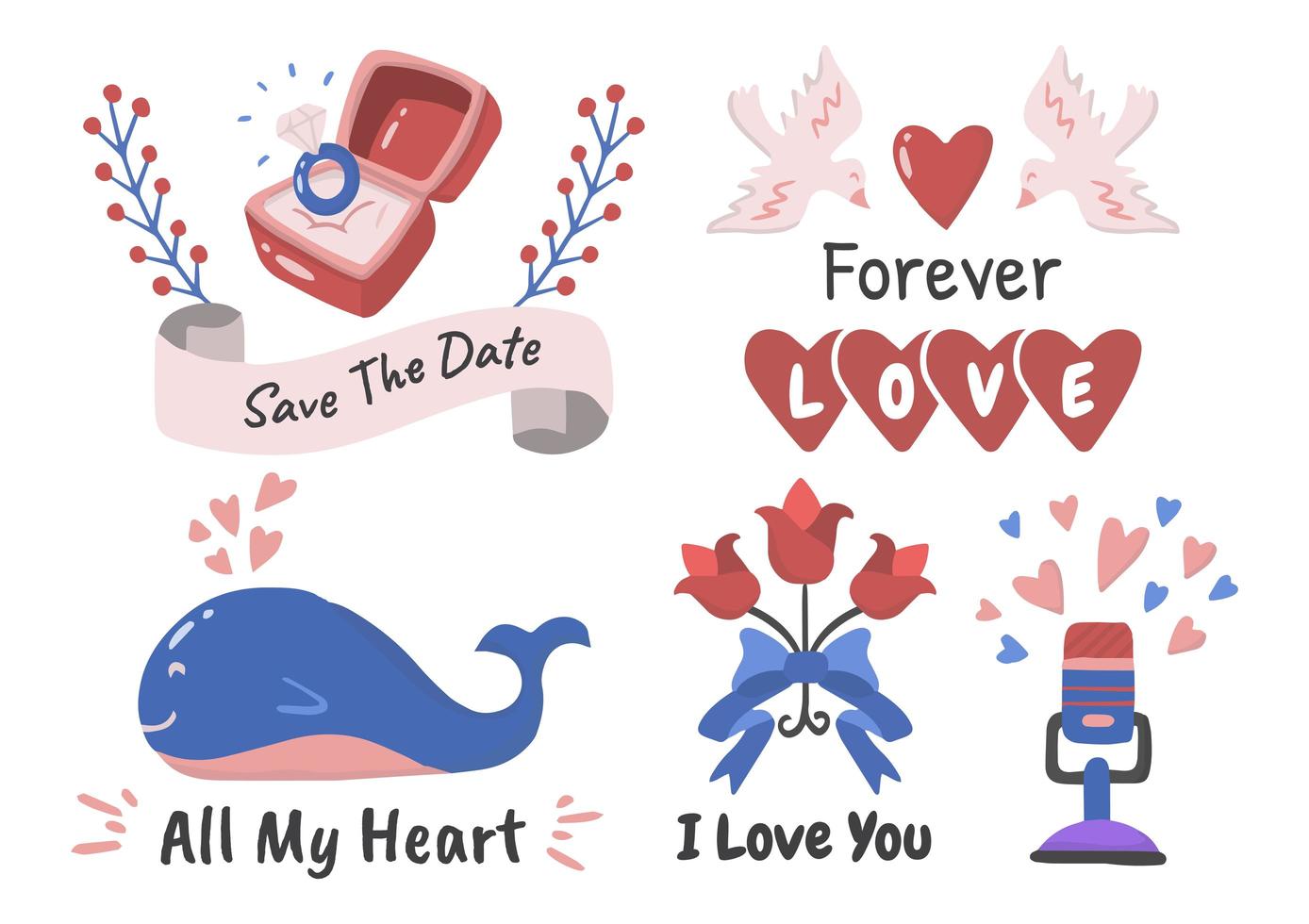 Valentine label Vector Logo set