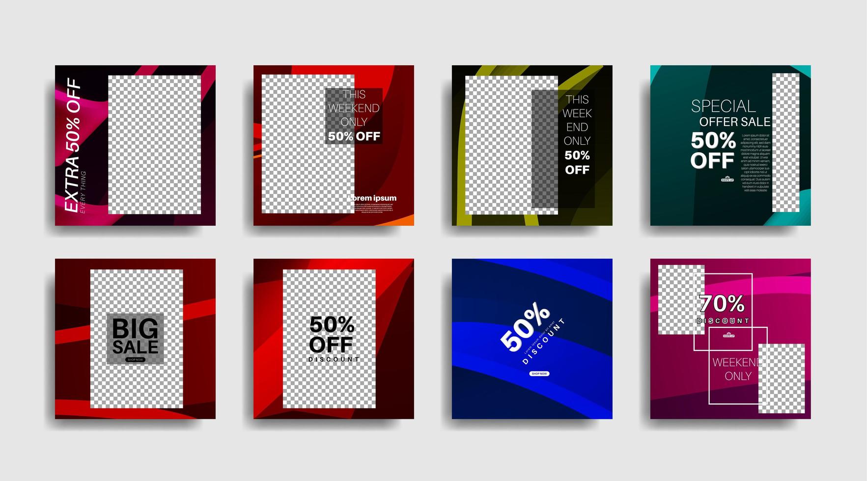 Geometric shape banner template that can be edited for social media posts. vector design