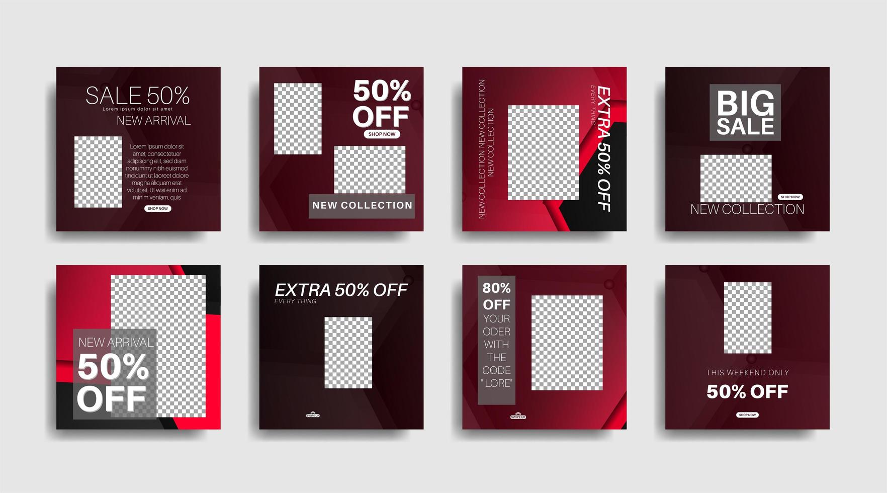 Modern promotion square web banner for social media . vector design illustration