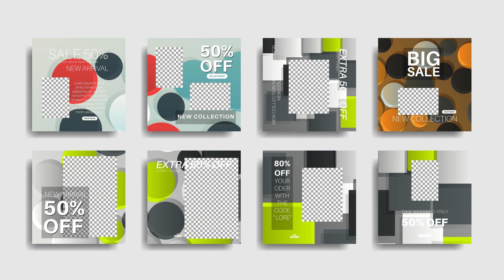 Modern promotion square web banner for social media . vector design illustration