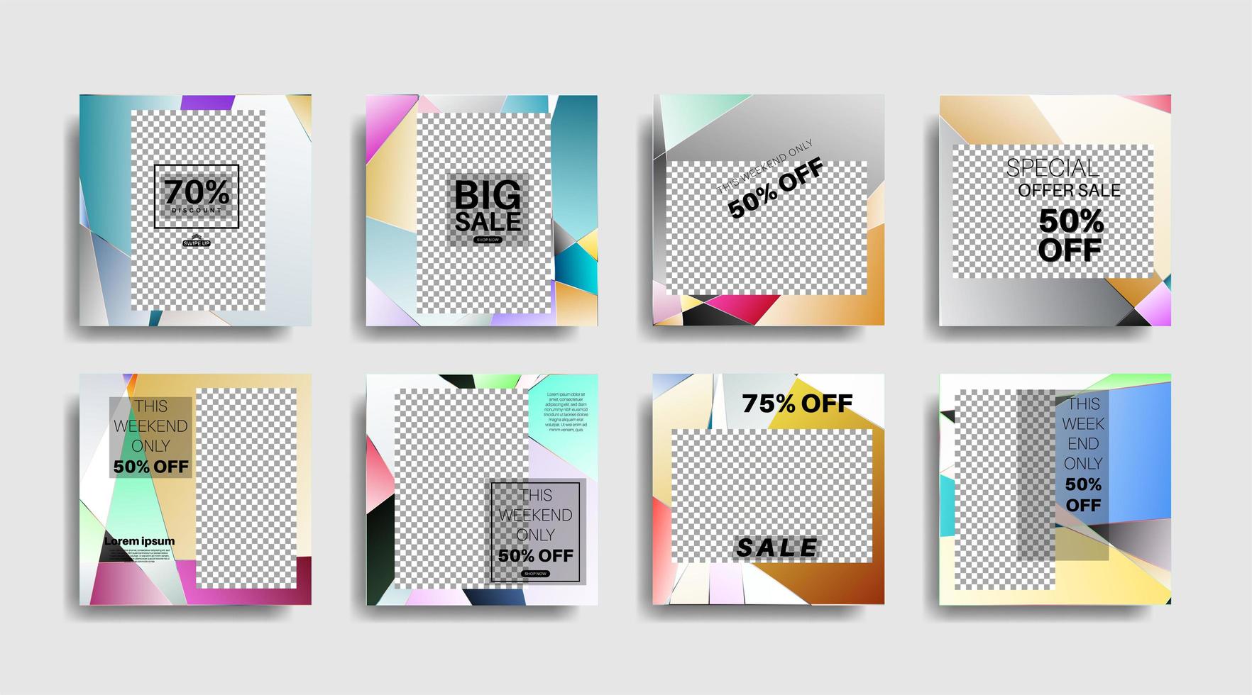 Modern promotion square web banner for social media . vector design illustration