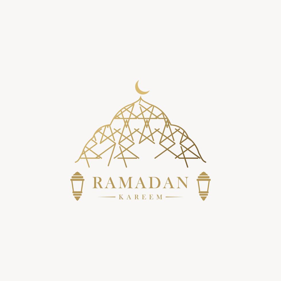 Ilustración de diseño de plantilla de vector de banner de ramadan kareem